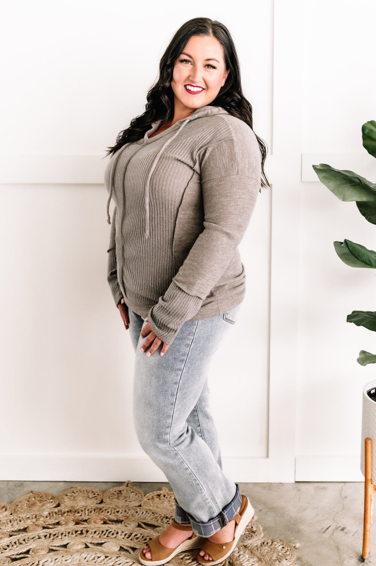 Ultra Soft Long Sleeve Hoodie In Muted Rosemary