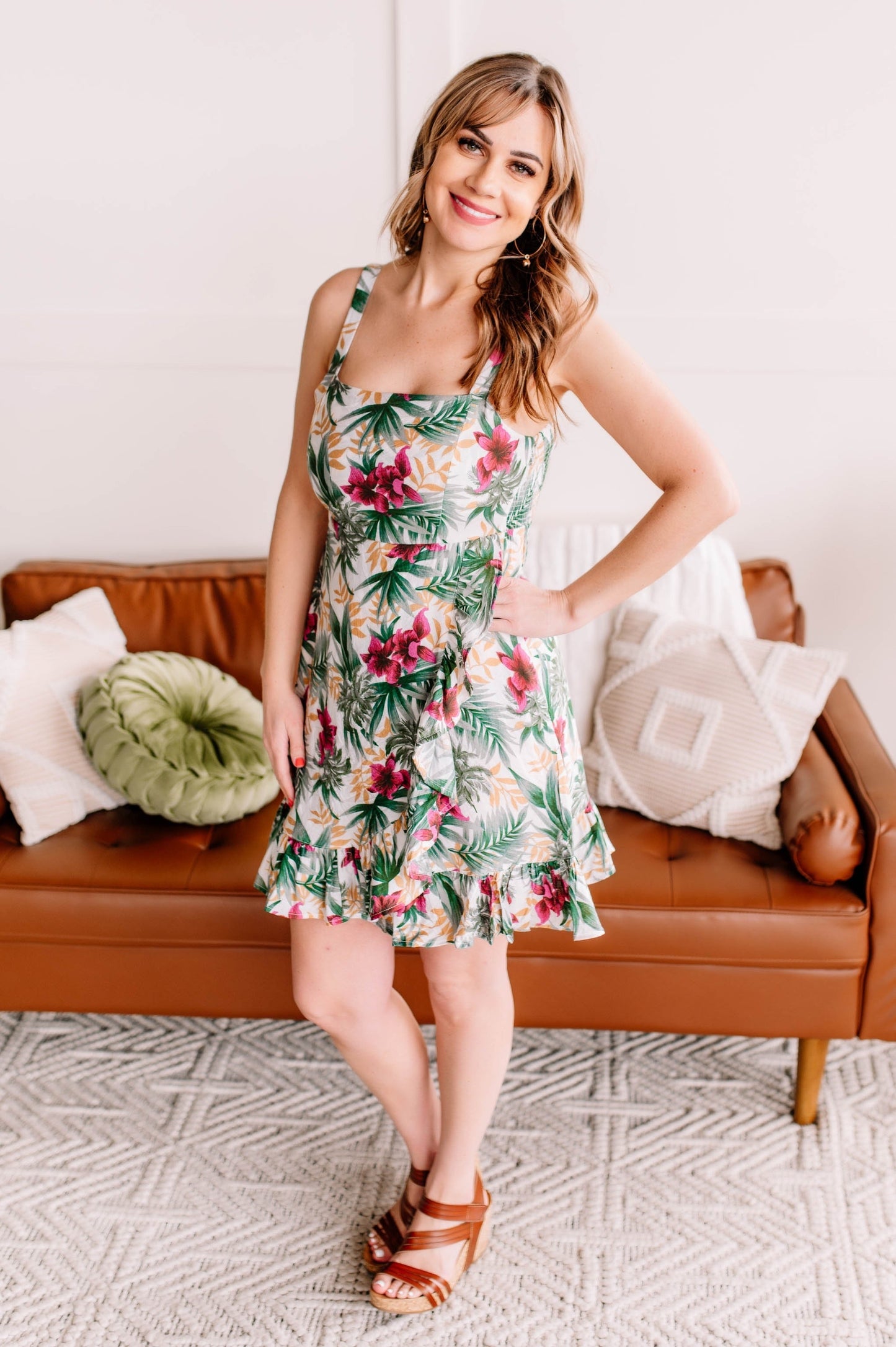 Tropical Print Dress in Island Fantasy