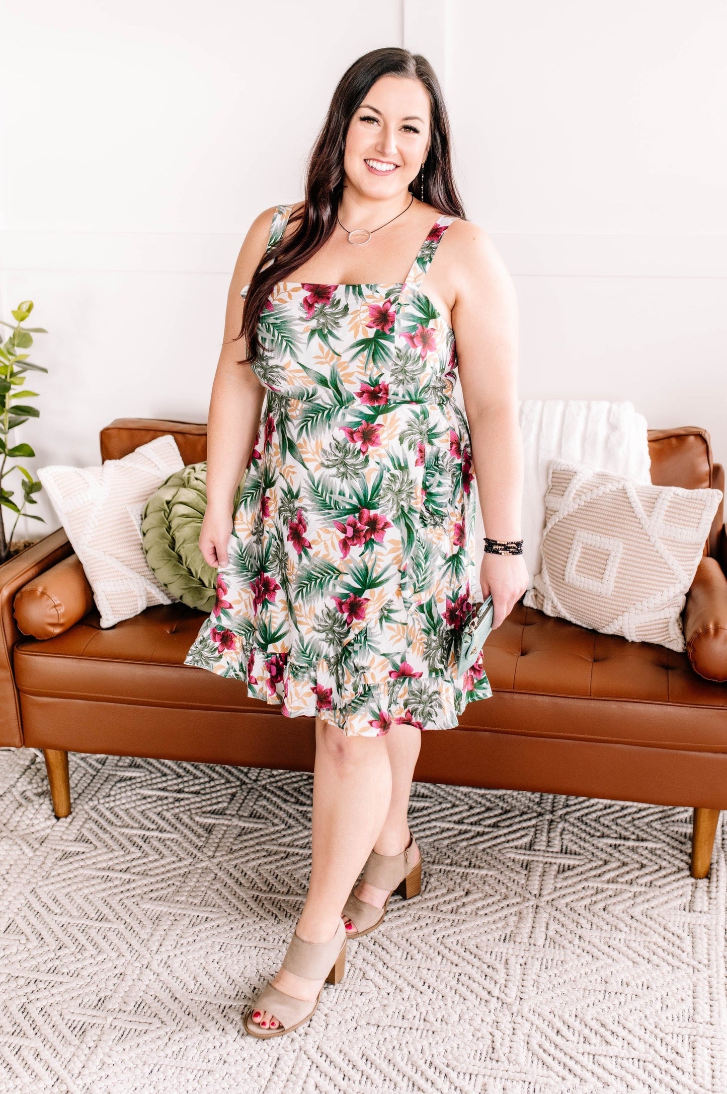 Tropical Print Dress in Island Fantasy