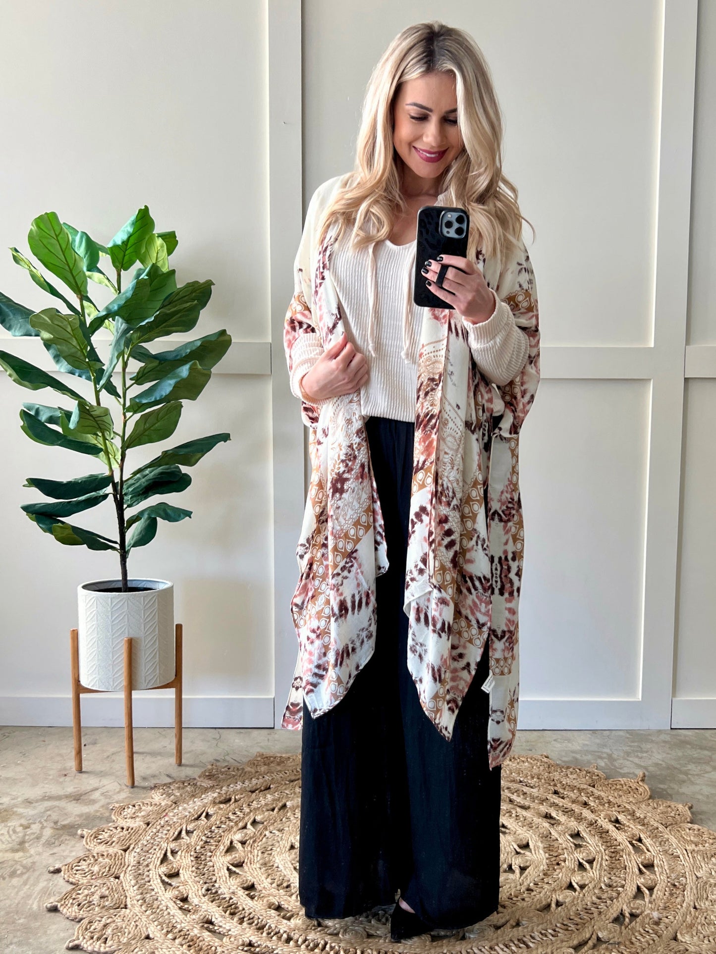 Quilted Drawstring Top In Soft Natural Ivory
