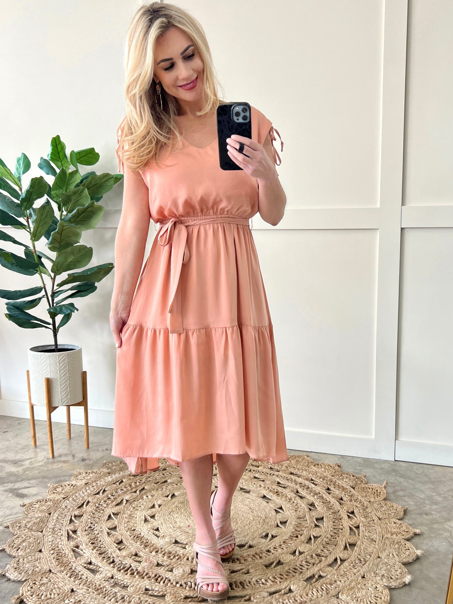 Peachy Queen Midi Dress