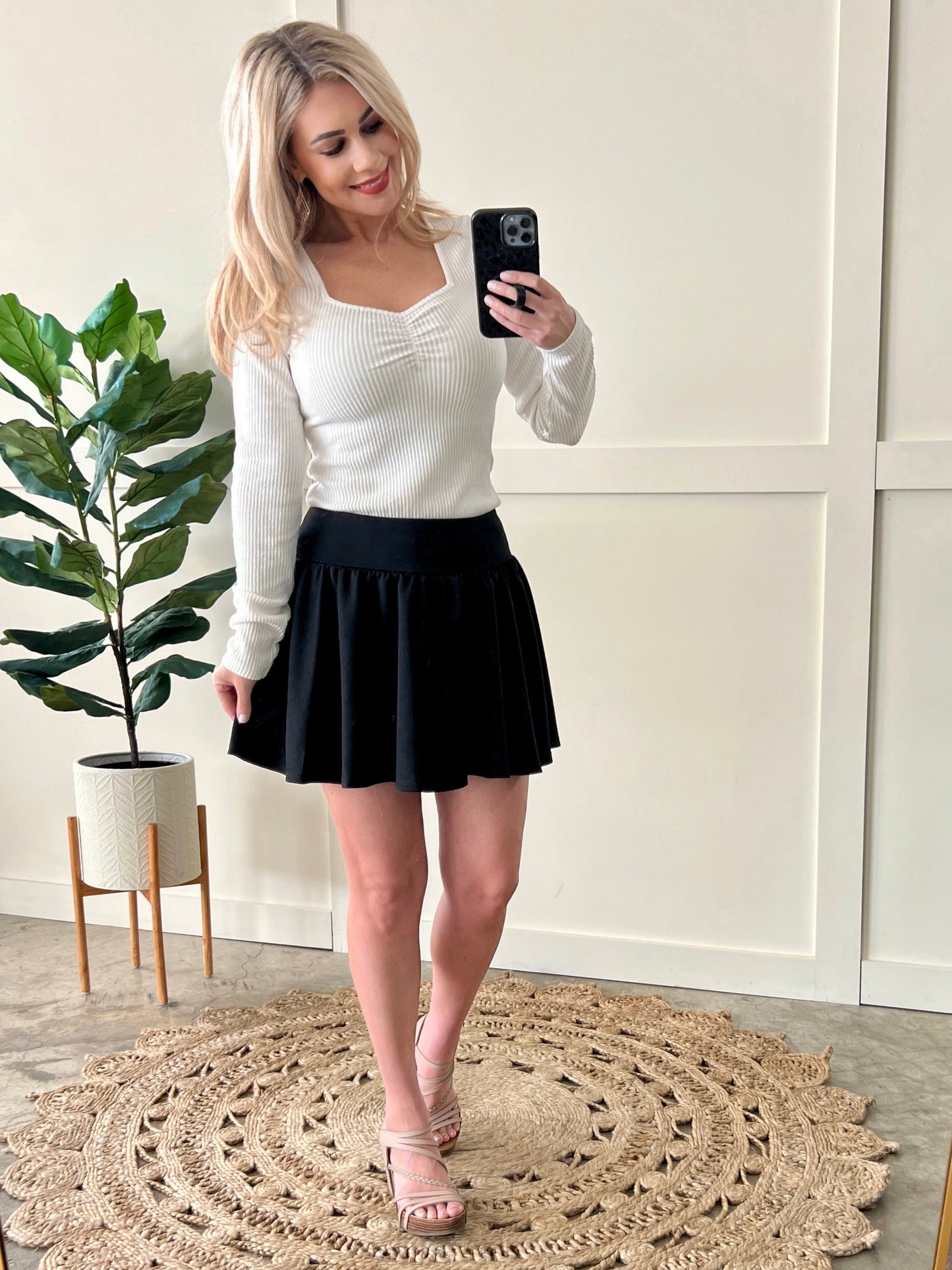 The Perfect Ruched Front Top In True White