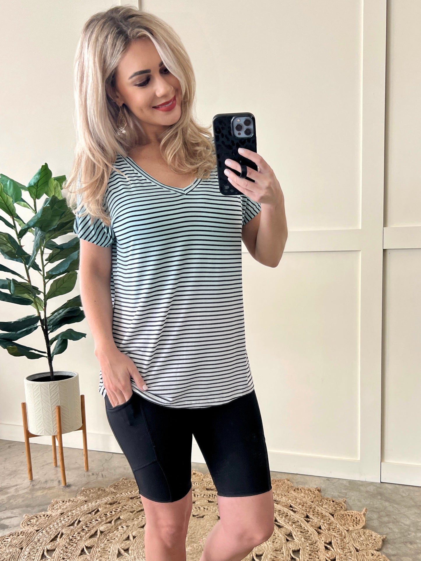 Pull The Shades Tee In Soft Tranquility