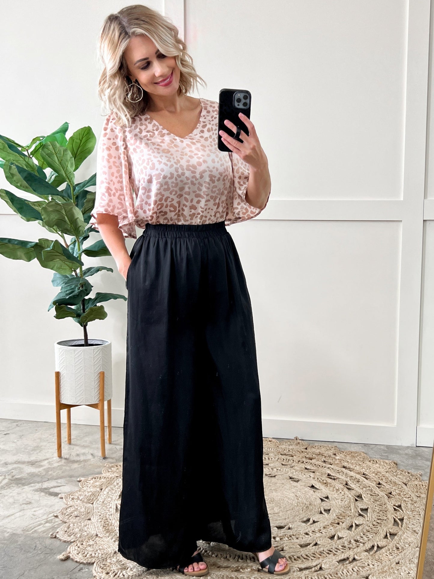 Wide Leg Satin Dress Pants