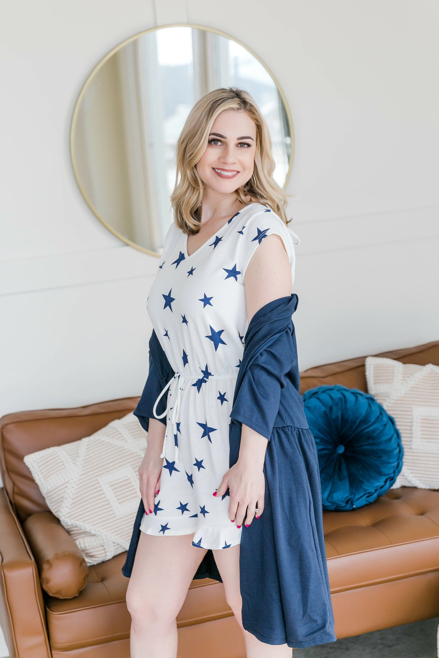When The Stars Go Blue Short Sleeve Romper