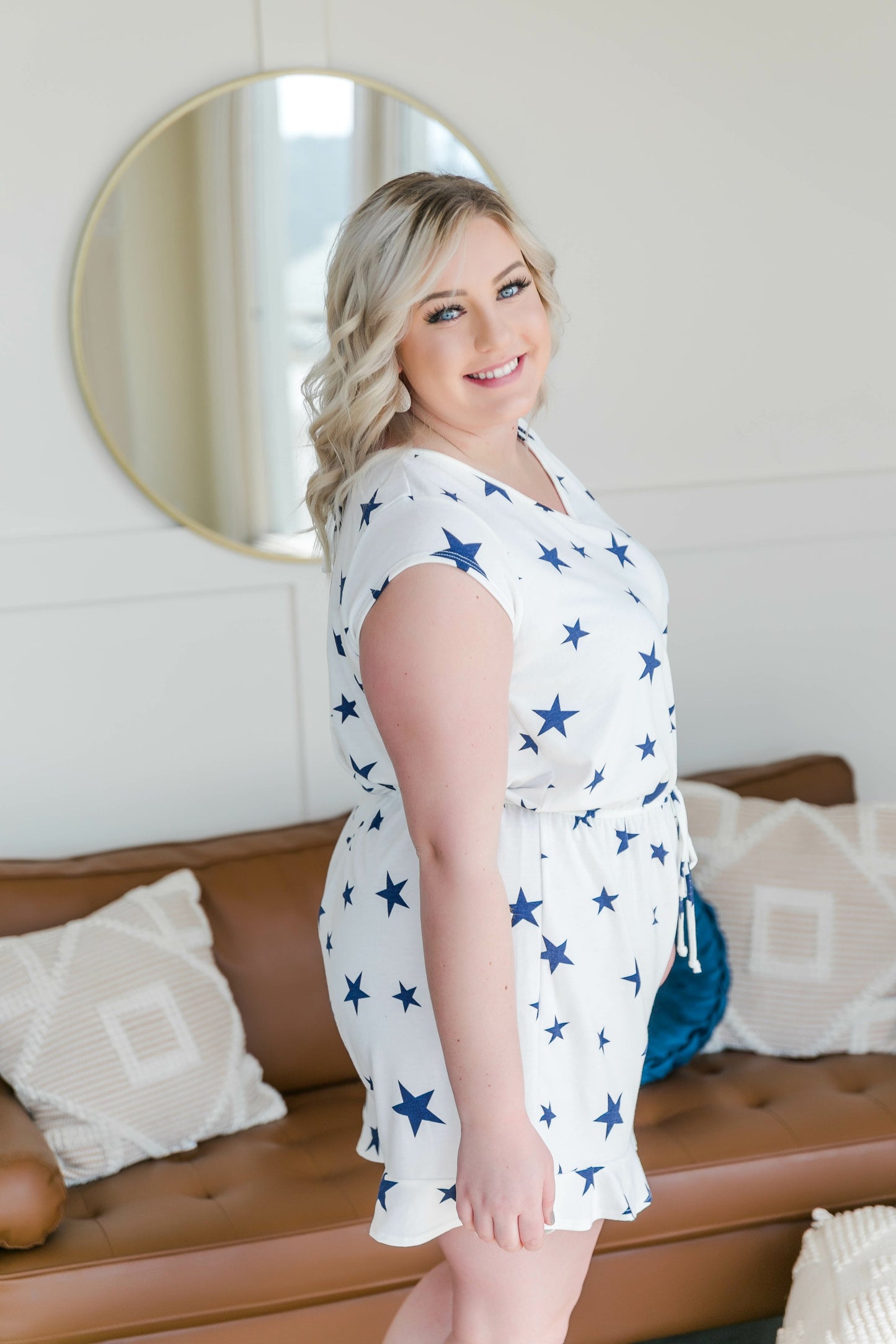 When The Stars Go Blue Short Sleeve Romper