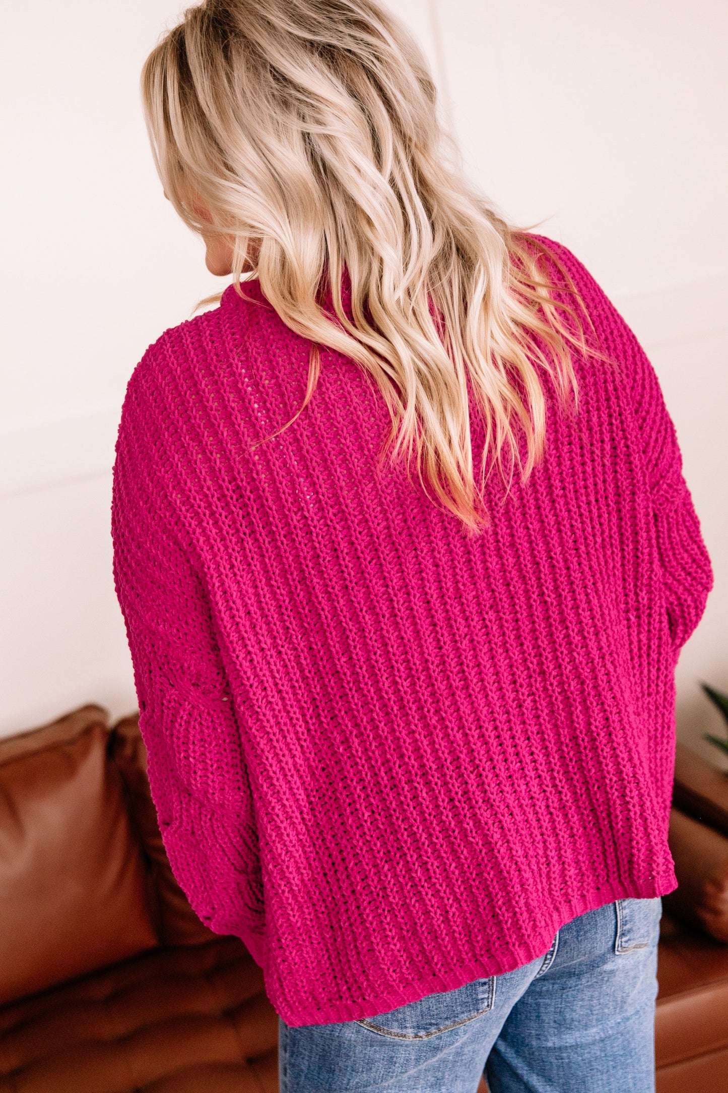 Pretty In Magenta Chenille Sweater