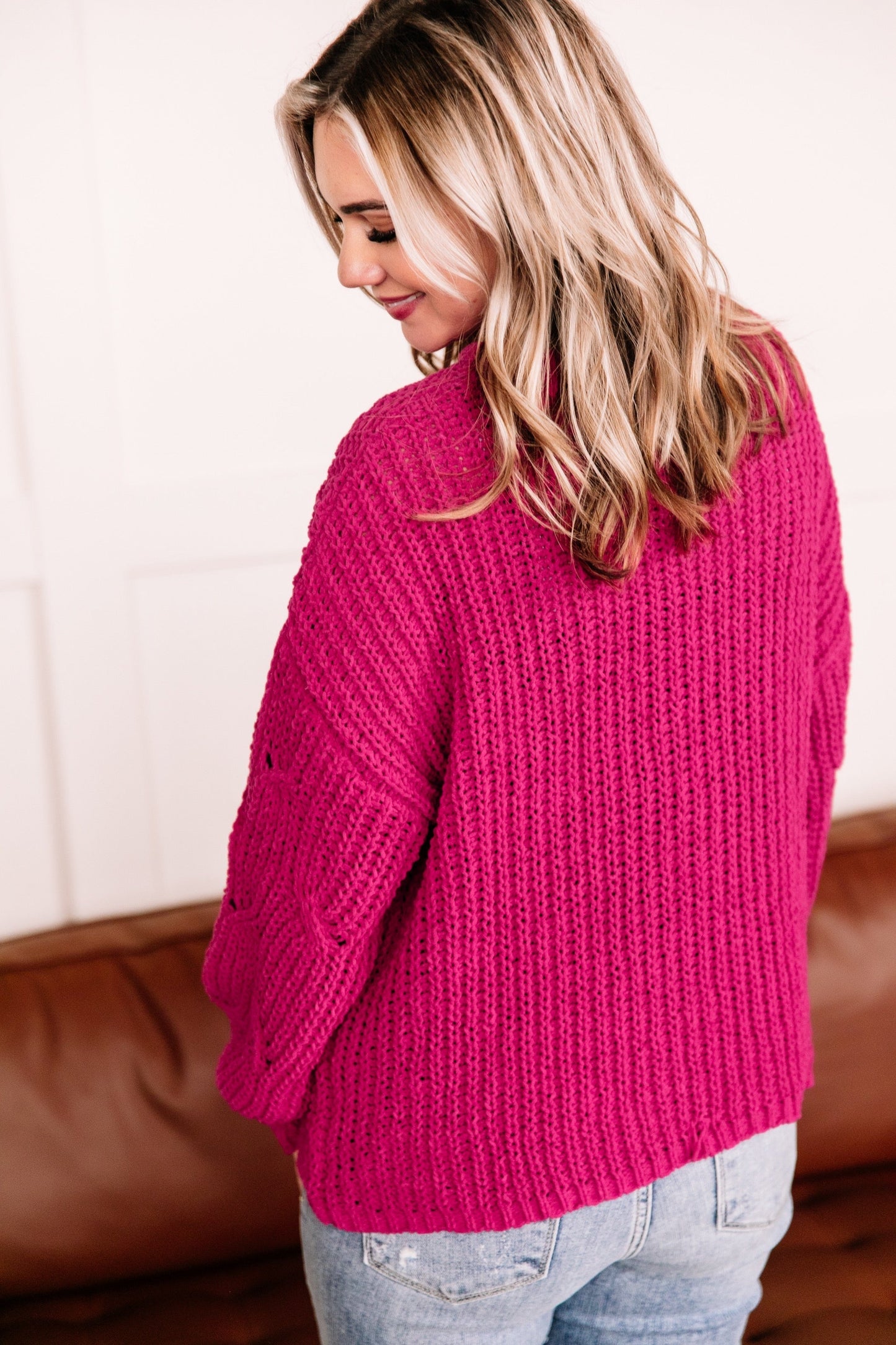Pretty In Magenta Chenille Sweater