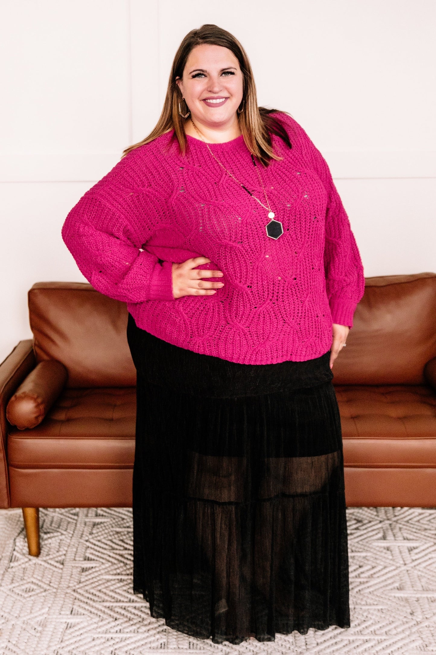 Pretty In Magenta Chenille Sweater