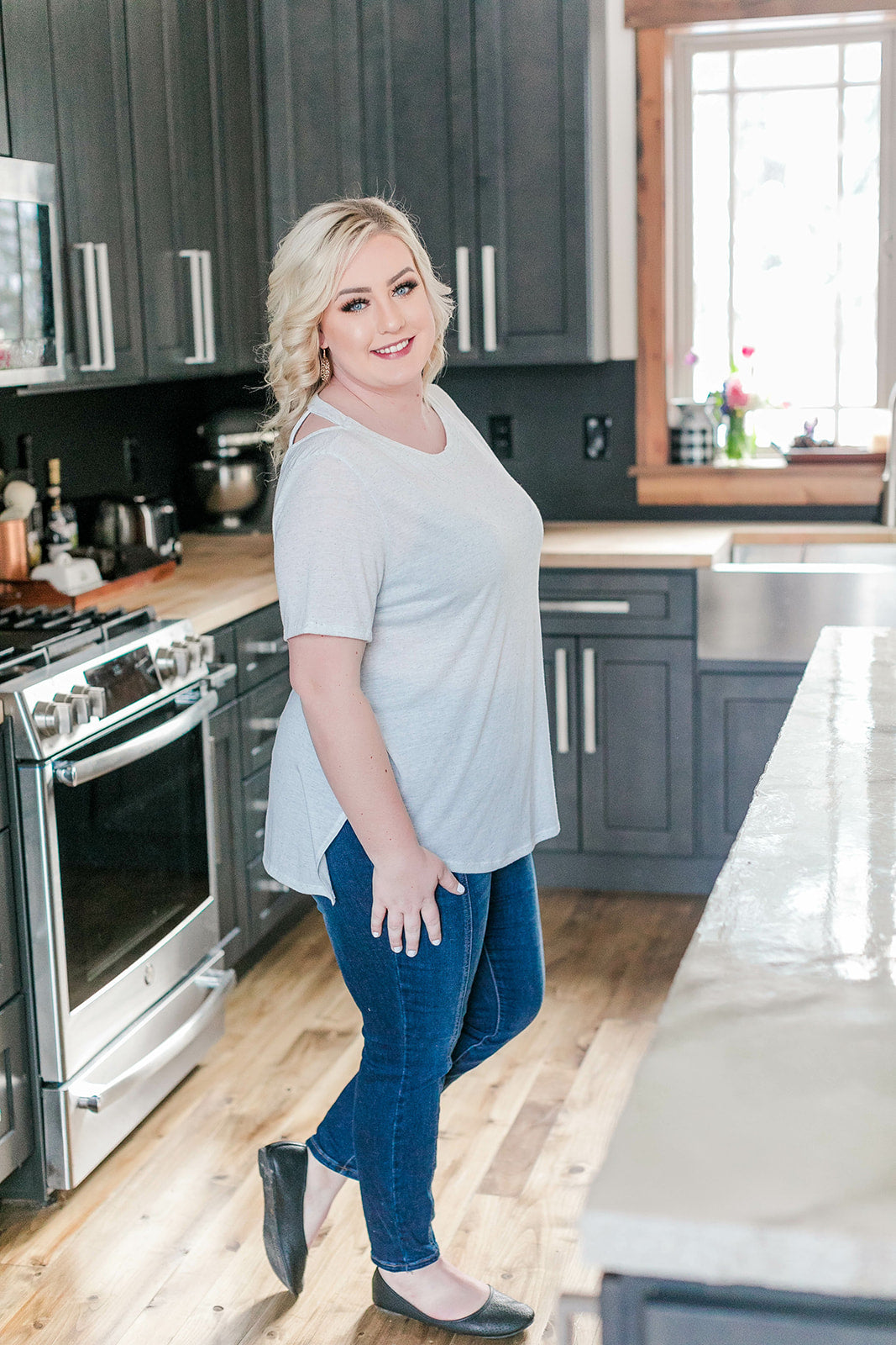 The Perfect Web Top In Heathered Gray