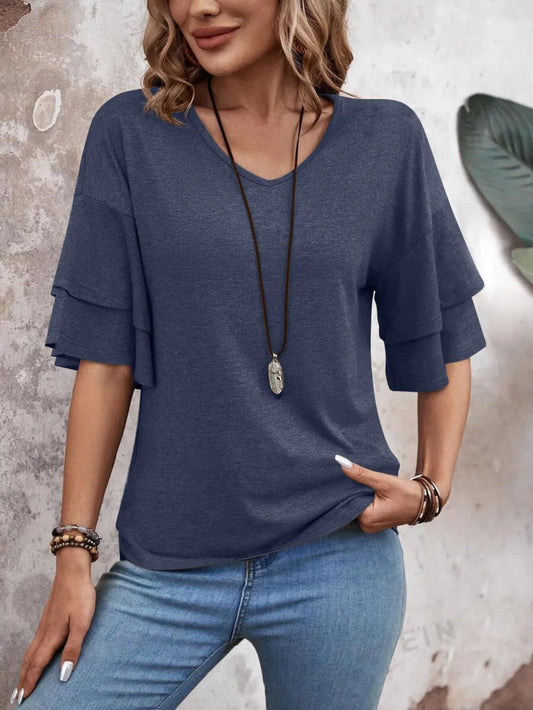 A@X@Y V-Neck Half Sleeve Blouse