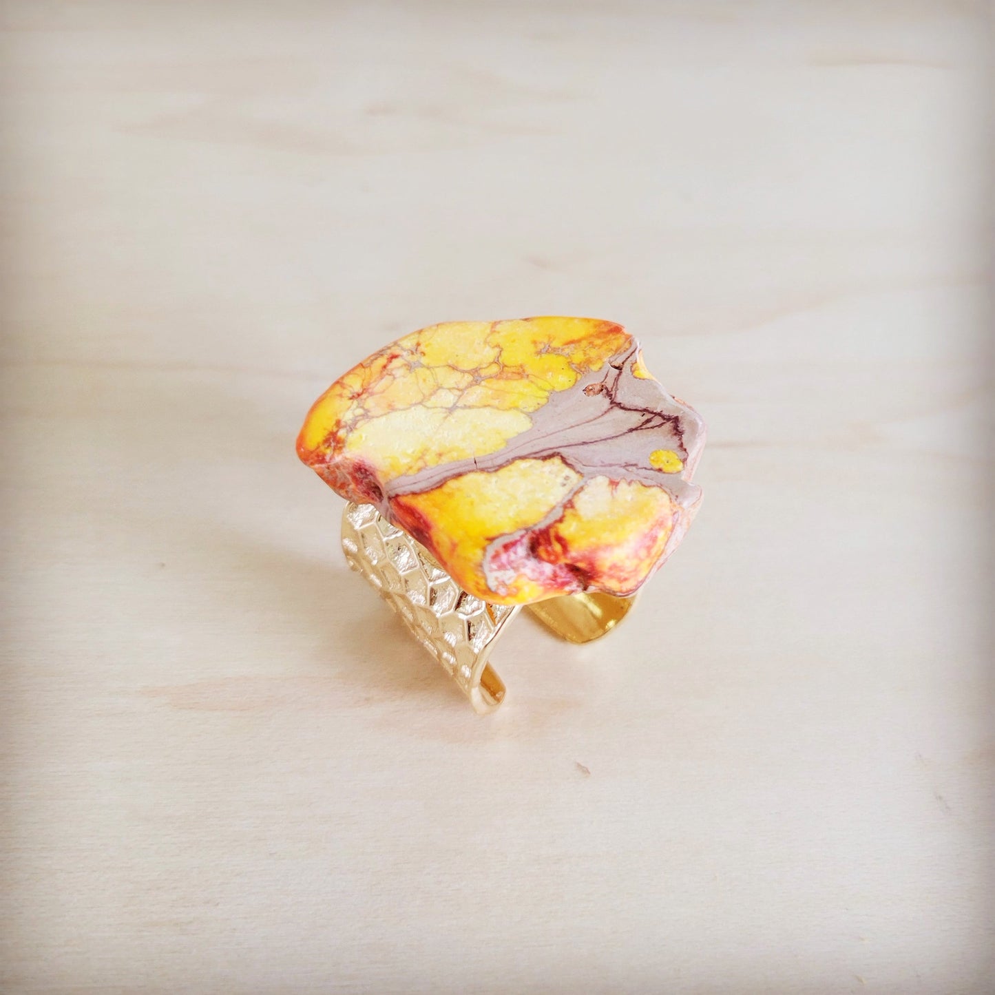 Orange Regalite Western Boho Statement Ring 012ac