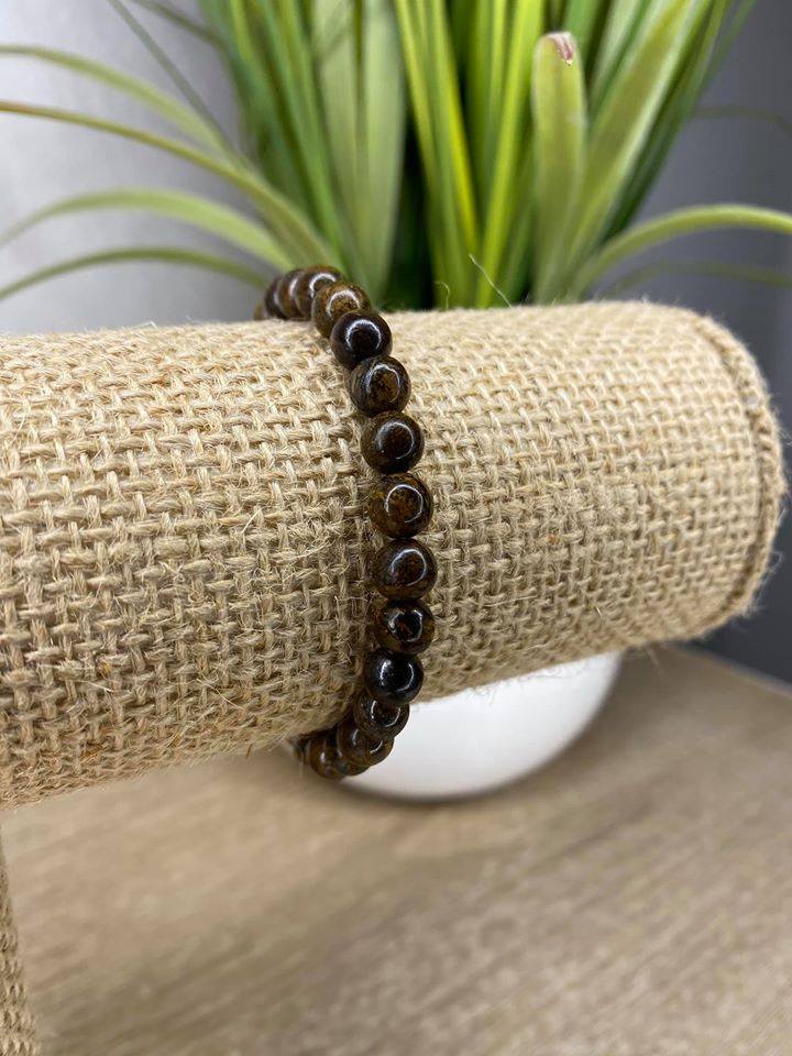 Faceted Bronzite stretch Jewelry Junkie Bracelet