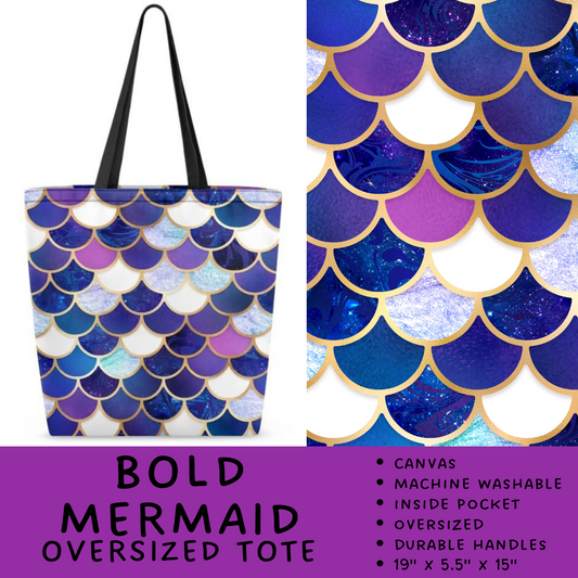 Batch #264 - Travel Collection - Closes 12/31 - ETA - Bold Mermaid Oversized Totes