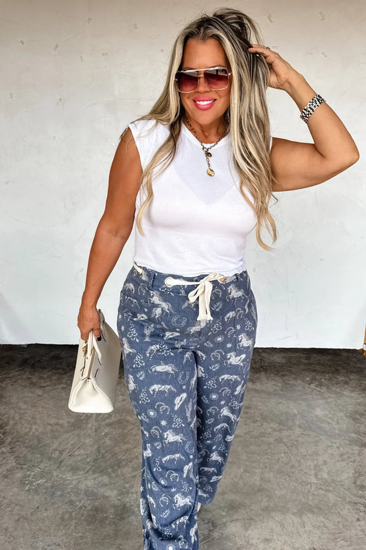 PREORDER: Rodeo Sky Stretch Denim Pants