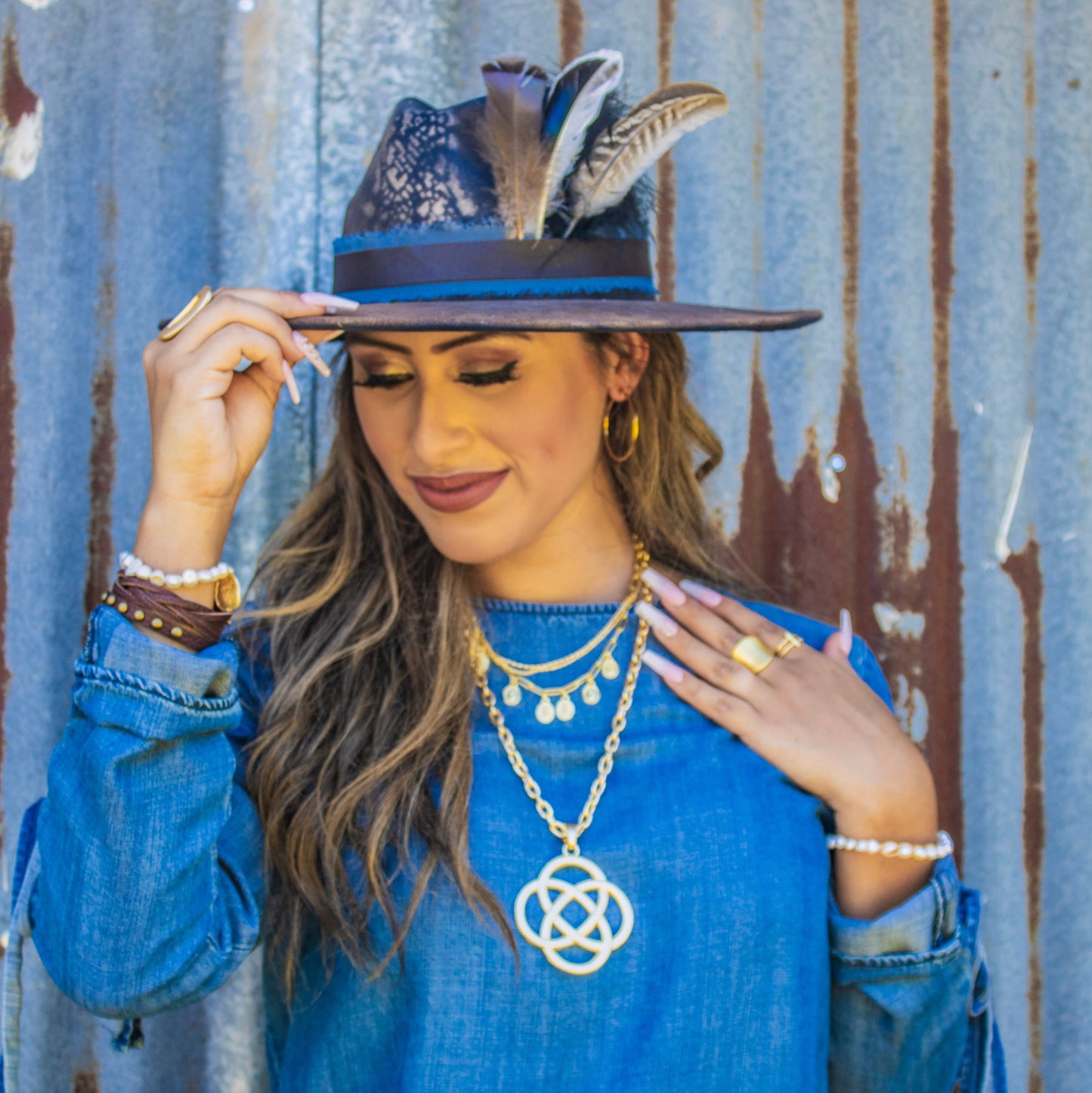 **Genuine 18K Gold Plated Necklace w/ Coin Pendants 261pp