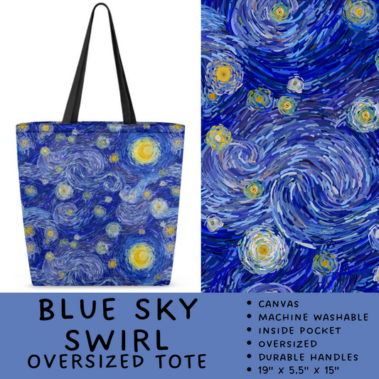 Batch #264 - Travel Collection - Closes 12/31 - ETA - Blue Sky Swirl Oversized Totes