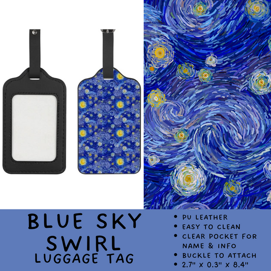 Batch #264 - Travel Collection - Closes 12/31 - ETA - Blue Sky Swirl Luggage Tag