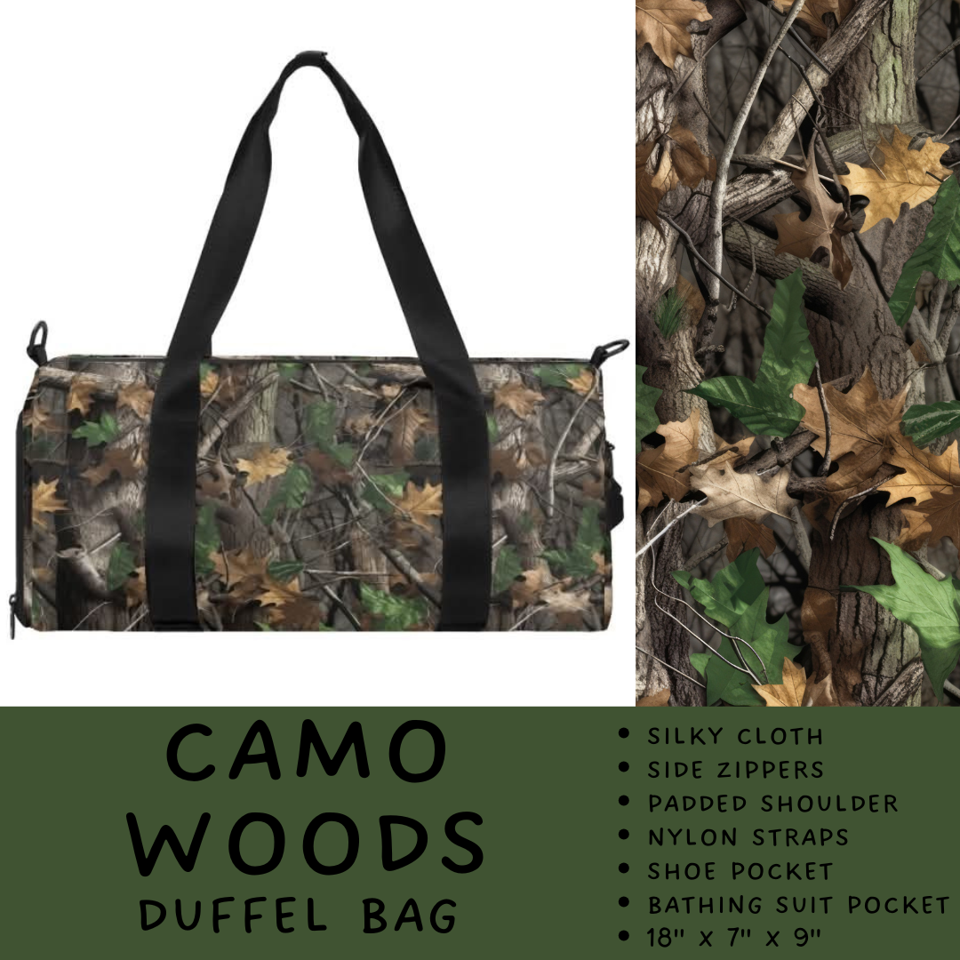 Batch #264 - Travel Collection - Closes 12/31 - ETA - Camo Woods Duffel Bag