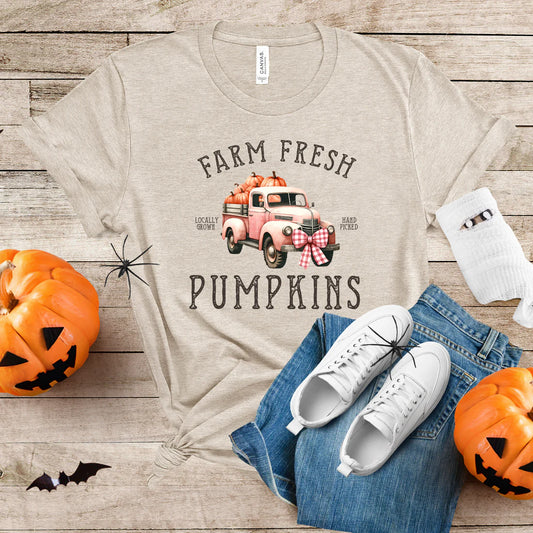 Girly Farm Fresh Pumpkins Graphic Tee