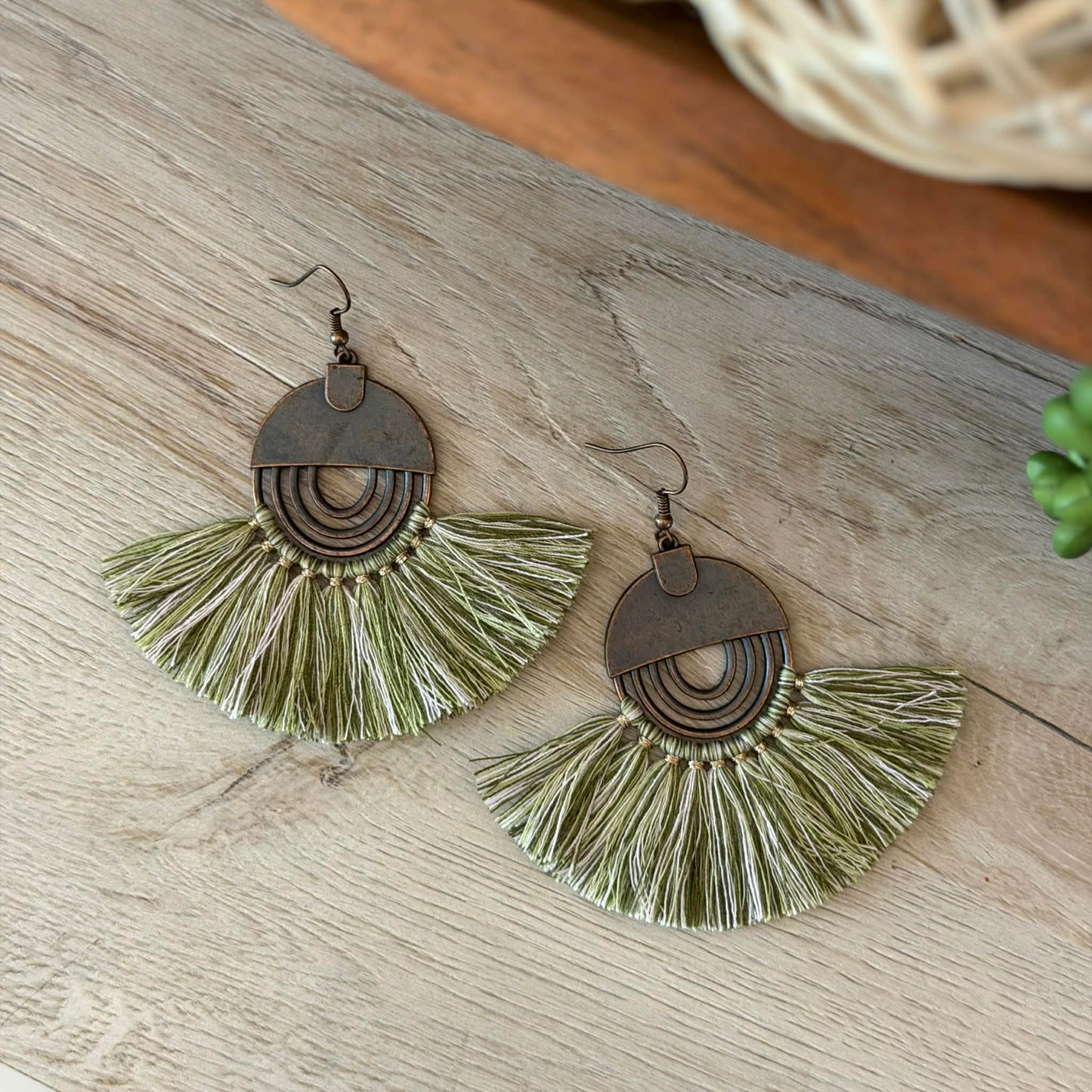Green Fan Tassel Jewelry Junkie Earrings