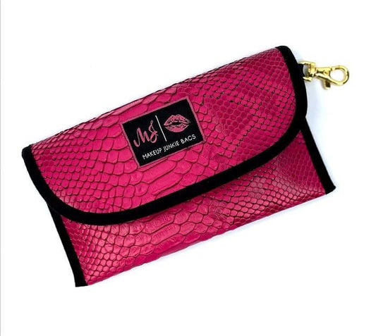 Pink Python Sunglass Case Makeup Junkie Bag