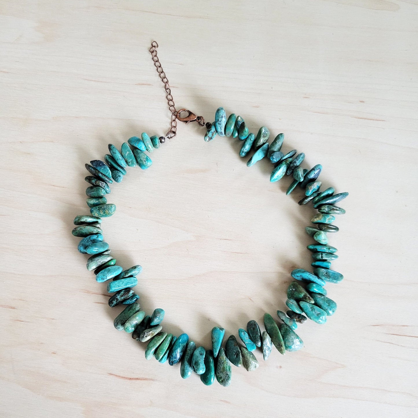 Chunky Genuine Natural Turquoise Beaded Collar Necklace 245b