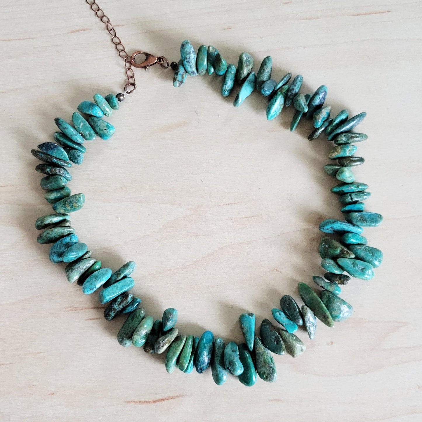 Chunky Genuine Natural Turquoise Beaded Collar Necklace 245b