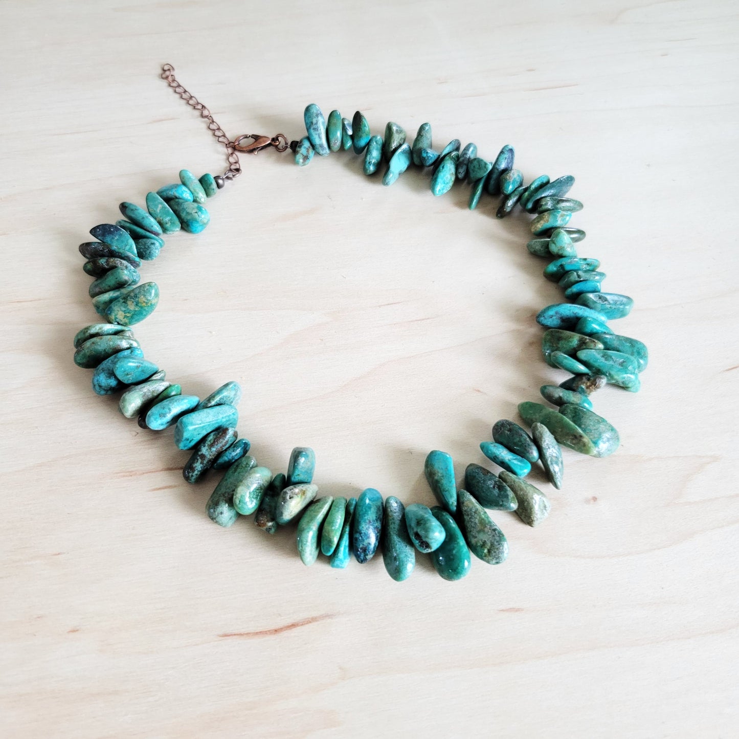 Chunky Genuine Natural Turquoise Beaded Collar Necklace 245b