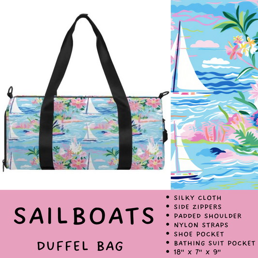 Batch #264 - Travel Collection - Closes 12/31 - ETA - Sailboats Duffel Bag