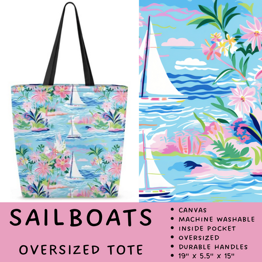 Batch #264 - Travel Collection - Closes 12/31 - ETA - Sailboats Oversized Totes