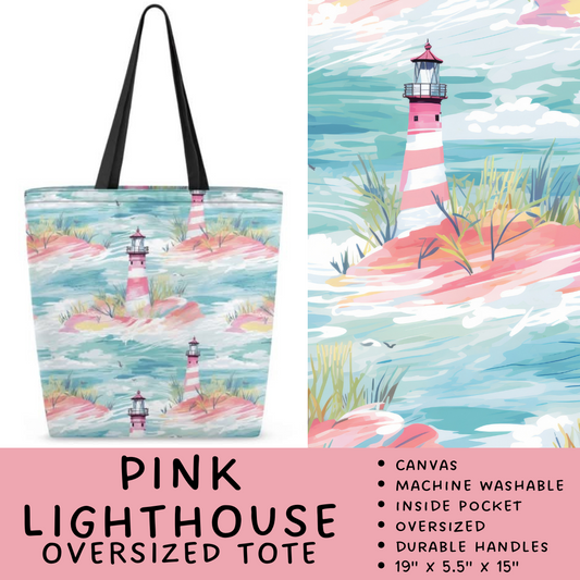 Batch #264 - Travel Collection - Closes 12/31 - ETA - Pink Lighthouse Oversized Totes