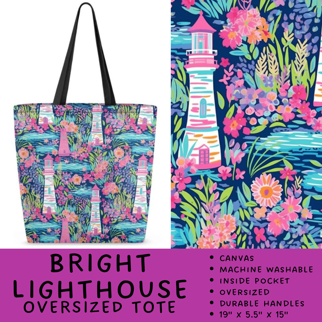 Batch #264 - Travel Collection - Closes 12/31 - ETA - Bright Lighthouse Oversized Totes