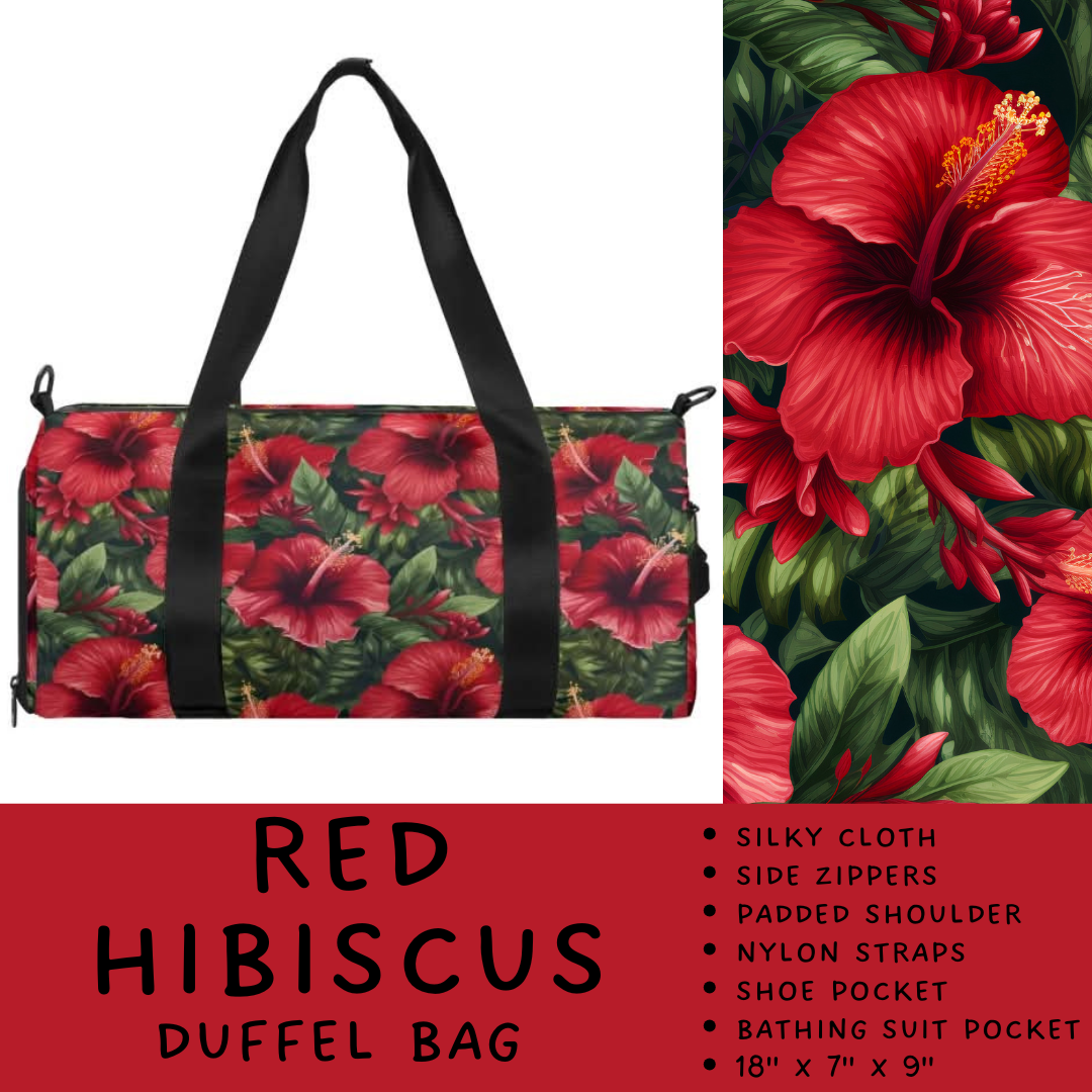 Batch #264 - Travel Collection - Closes 12/31 - ETA - Red Hibiscus Duffel Bag