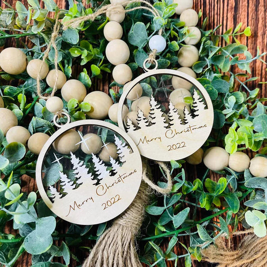 Merry Christmas Trees Custom Ornament