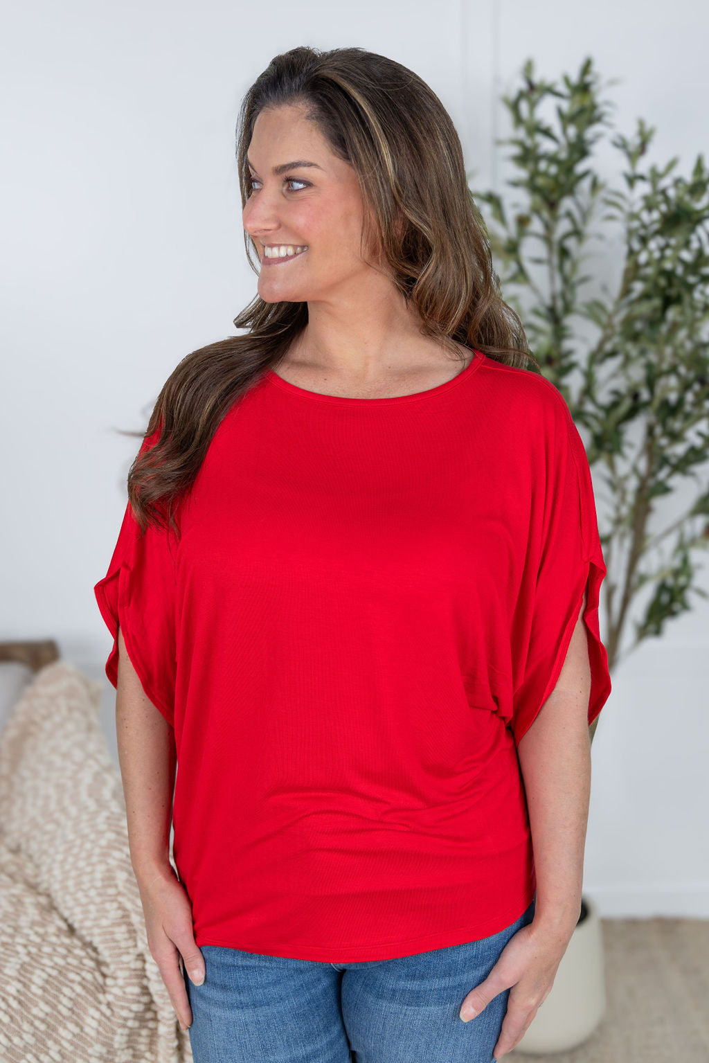 IN STOCK Darcy Dolman Top - Red