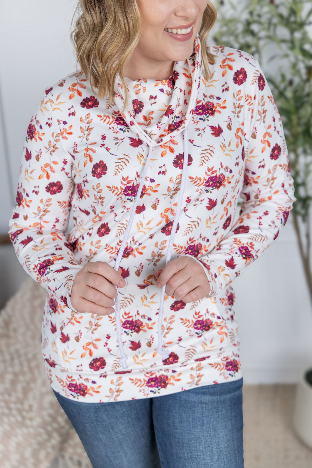 IN STOCK Soft Funnel Neck - Autumn Floral FINAL SALE