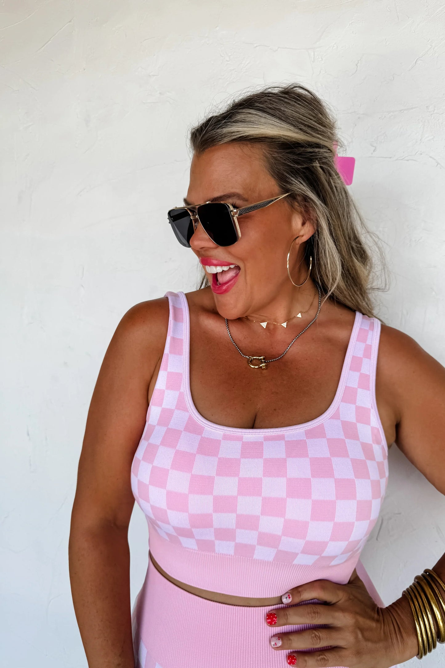 PREORDER: Checker Bra & Biker Short Set