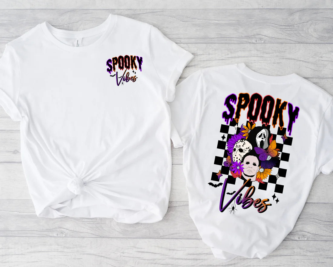 Horror Spooky Vibes Graphic Tee - Double Sided