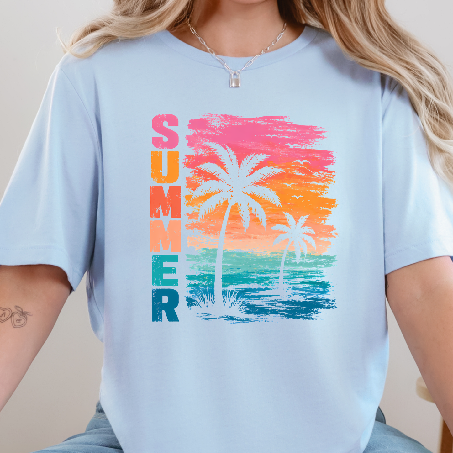 Summer Beach Sunset Graphic Tee