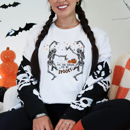 Spooky Season Skeleton Graphic Tee