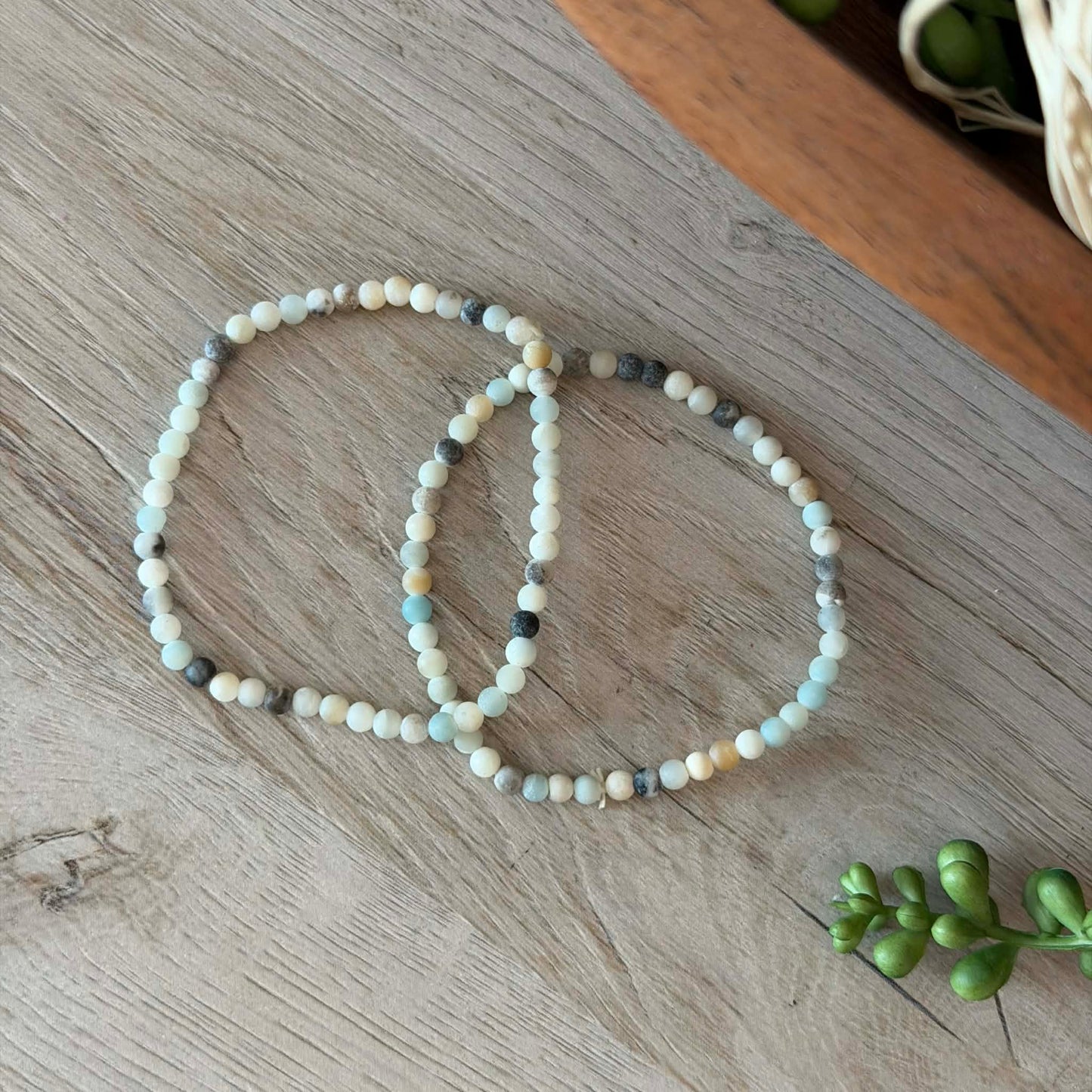 Frosted Amazonite Beaded Stretch Jewelry Junkie Bracelet