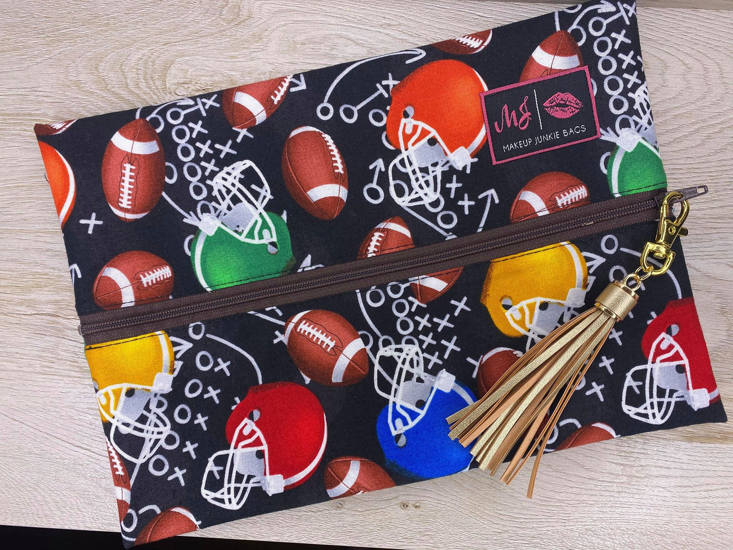 Football Turnkey Makeup Junkie Bag