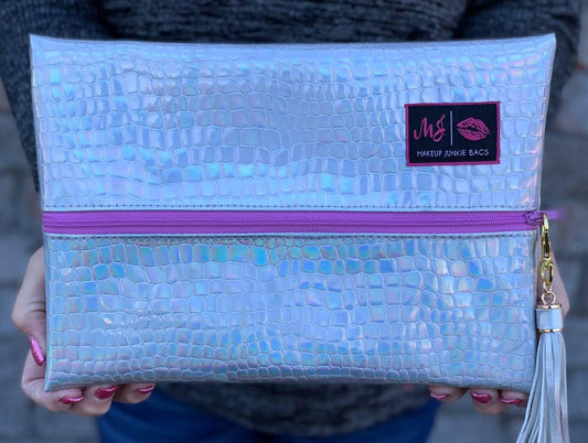 The Iridescent Alligator Makeup Junkie Bag