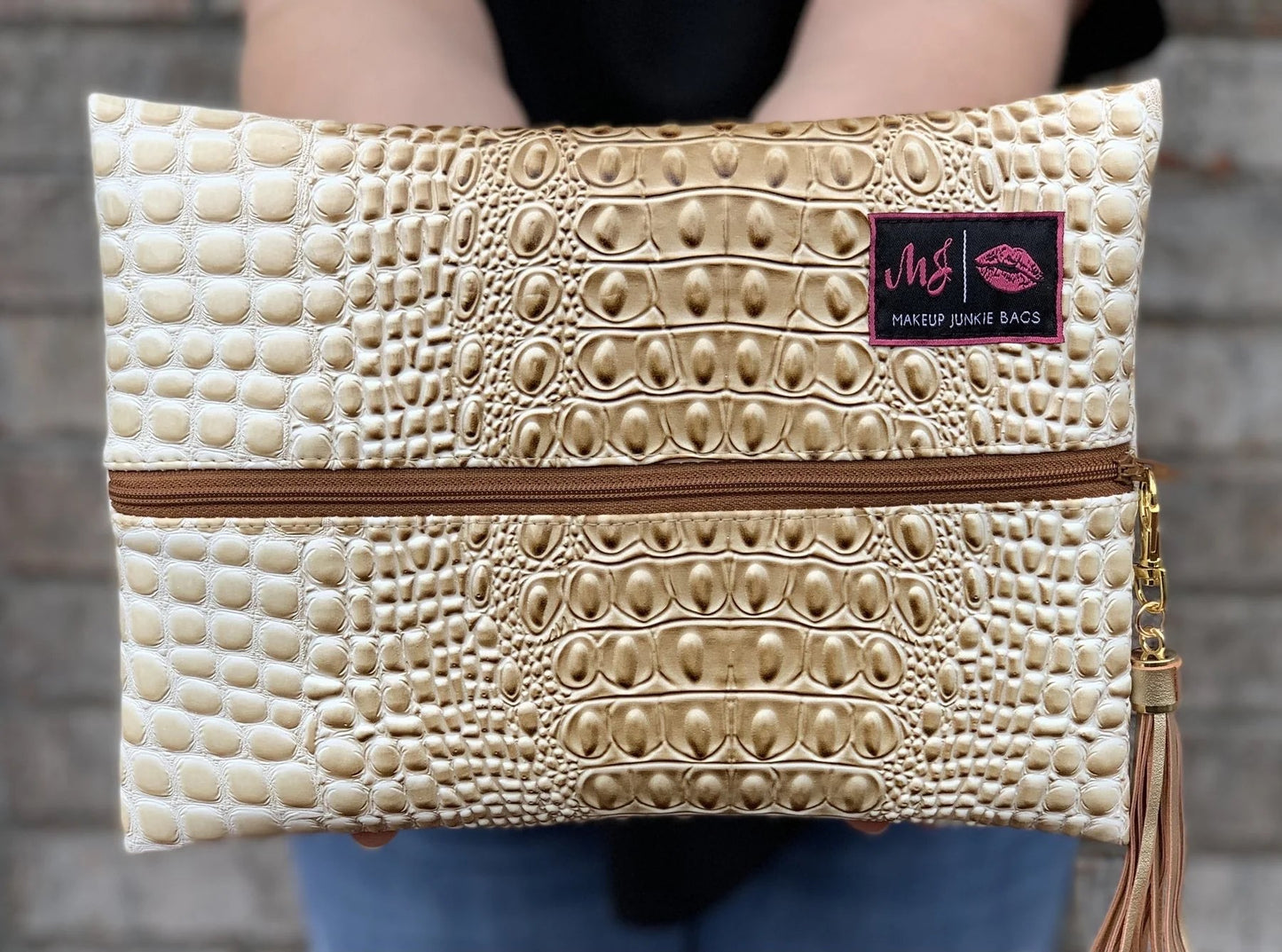 Bubble Gator Sand Makeup Junkie Bag