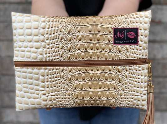 Bubble Gator Sand Makeup Junkie Bag