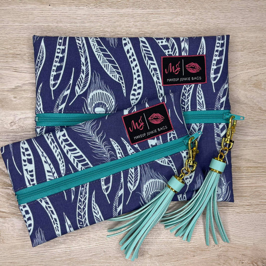 Feather Slate Makeup Junkie Bag
