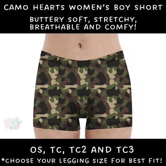Ready To Ship - Camo Hearts Boy Shorts