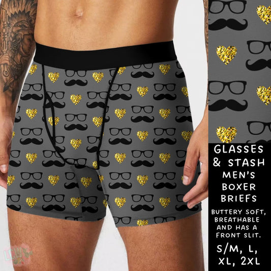 Ready To Ship - Glasses & Stash Men's Boxer Briefs