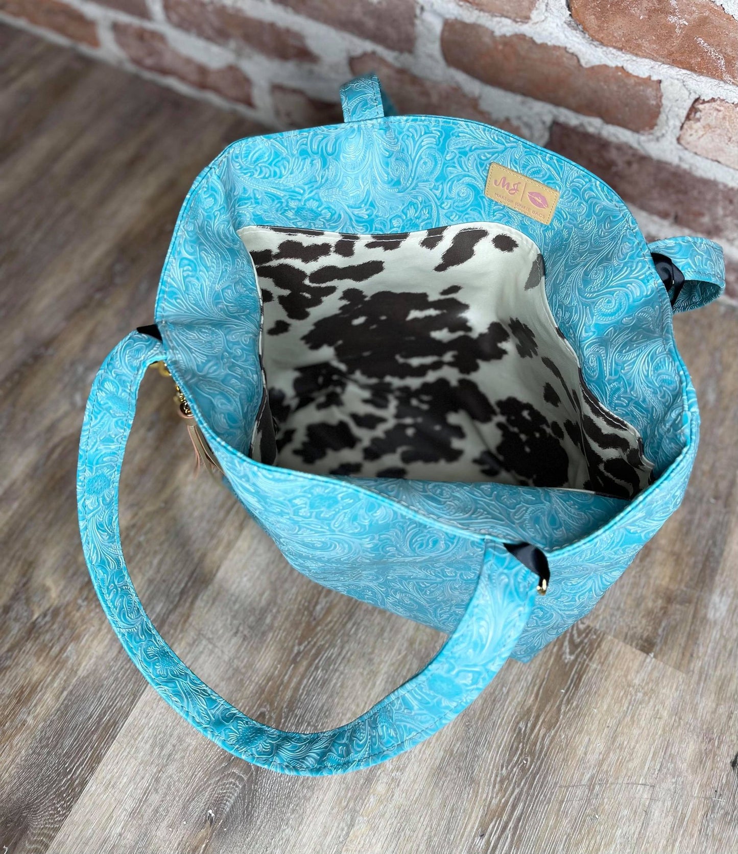 Dixie Cowhide Custom Makeup Junkie Daykeeper Tote